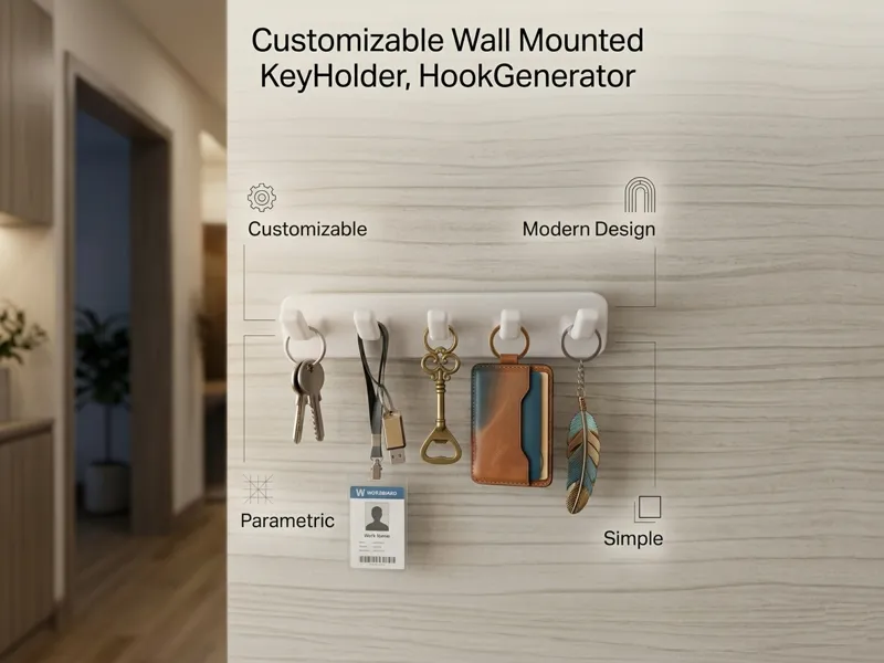 Customizable Wall Mounted KeyHolder, HookGenerator