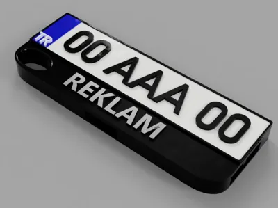 Whistle License Plate Keychain
