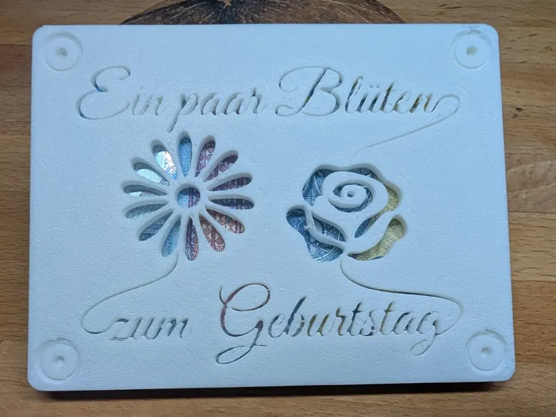 Geldgeschenk Box - Ein paar Blüten zum Geburtstag