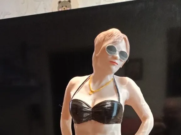 Model  in a black bikini