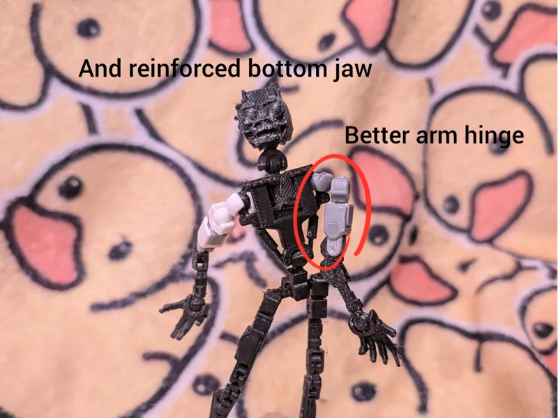 mimic fnaf better upper arm hinge & reinforce jaw 