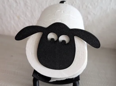 Sheep toilet paper holder with rails