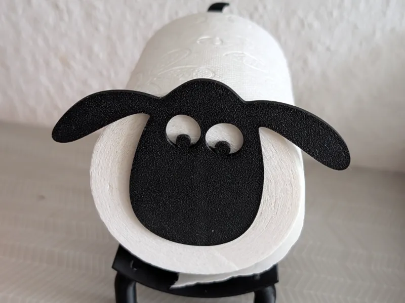 Sheep toilet paper holder with rails