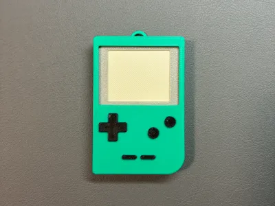 Handheld game console shaped keychain