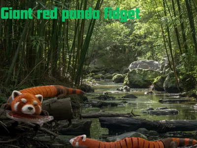Cute giant red panda fidget