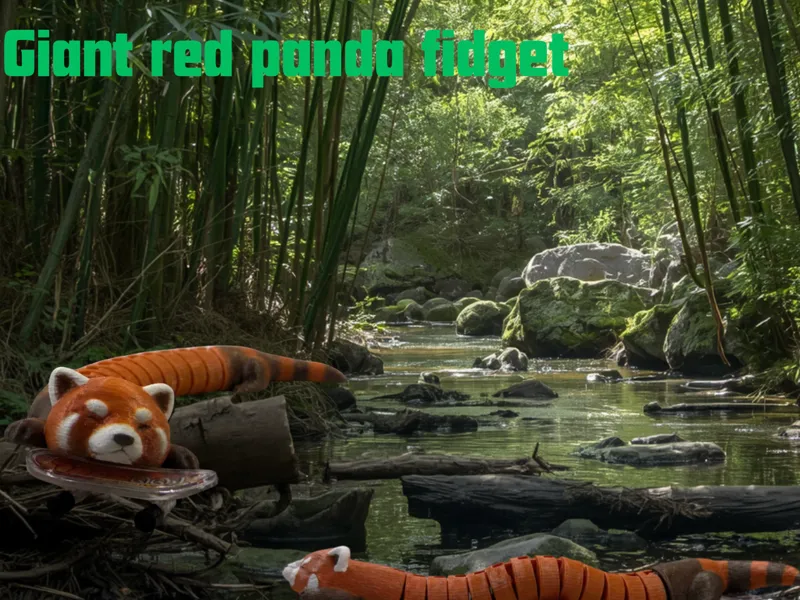 Cute giant red panda fidget