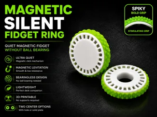 Magnetic Silent Fidget Ring no bearing – Spiky