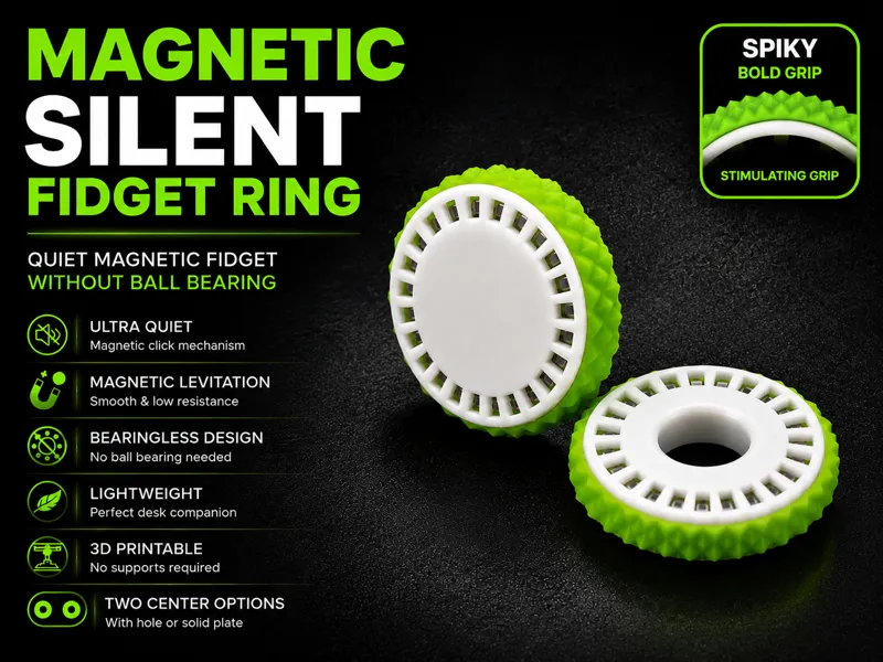 Magnetic Silent Fidget Ring no bearing – Spiky