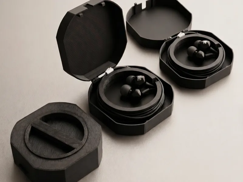 Portable headphone storage case