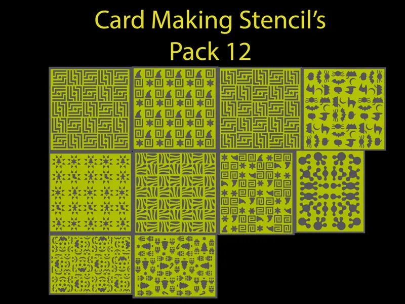 Card Making Stencil's Pack 12