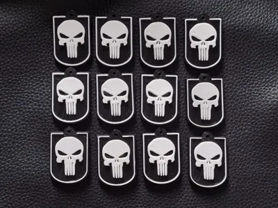 The Punisher Square Keychain Without AMS