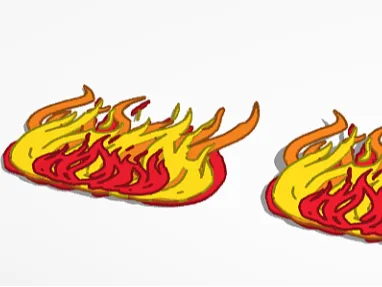Deux petites plaques fines de feu ! Décoration.