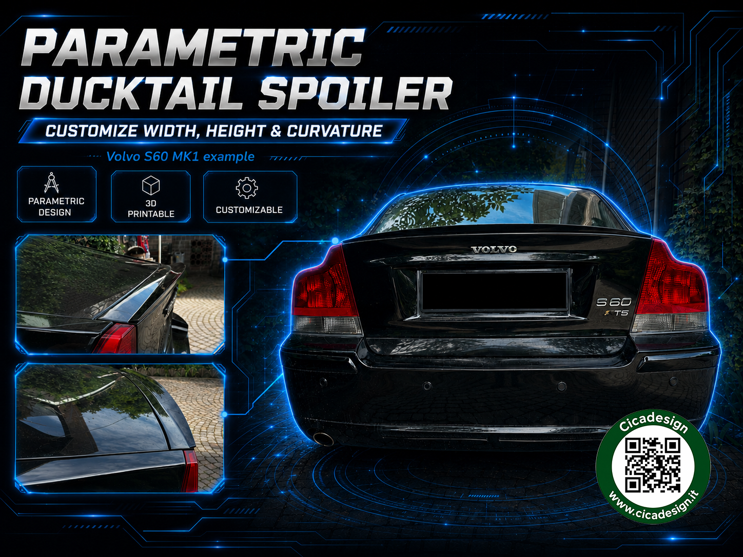 Ducktail Spoiler - First Free Parametric Generator