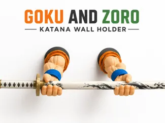 GOKU AND ZORO ARMS KATANA WALL HOLDER