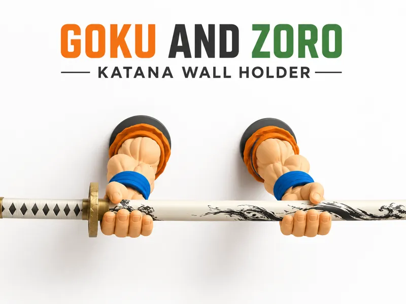GOKU AND ZORO ARMS KATANA WALL HOLDER