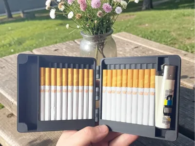 Case for 20 loose cigarettes + various lighter 
