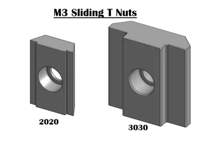 M3 sliding T nuts for Aluminum Extrusions 