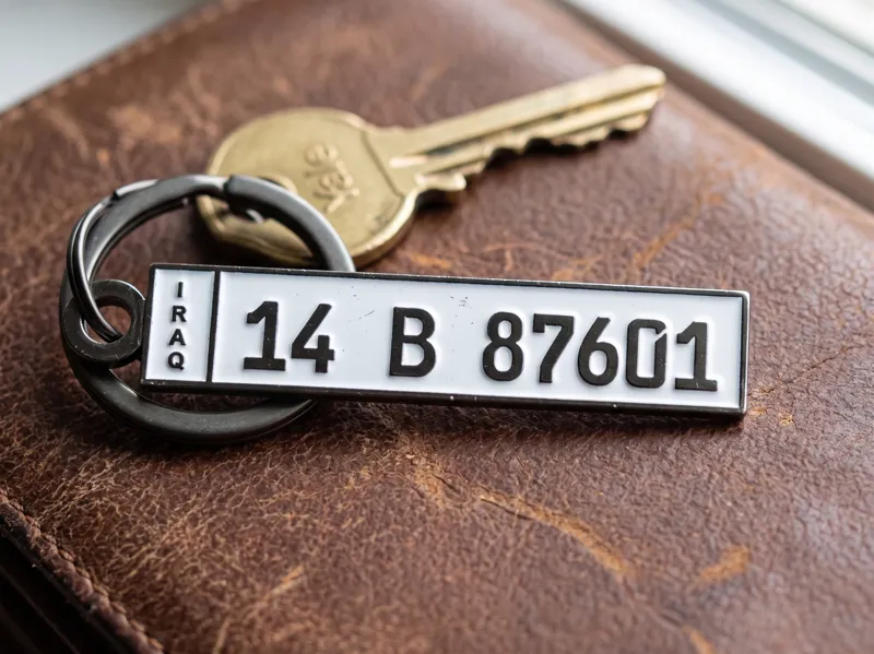 Customizable Iraqi License Plate Keychain
