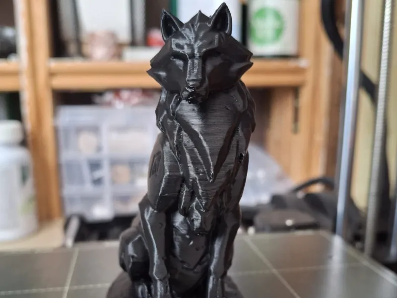stone wolf sculpture