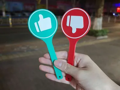 Customizable Hand Signs - including Push to Pull, Like/Dislike, Right/Wrong, etc.