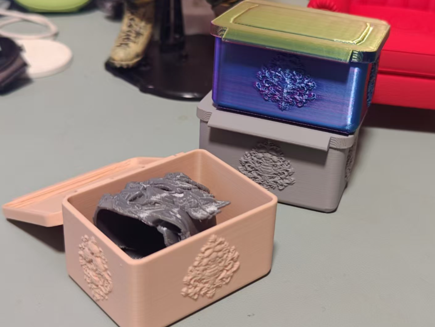 欧式花纹浮雕小收纳盒（一体打印）