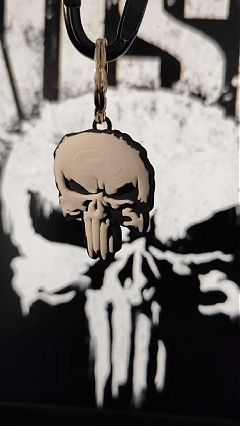 punisher logo relief keychain
