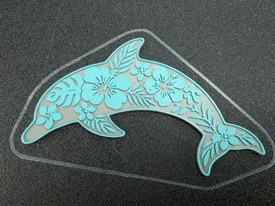 Dolphin Floral Print Art