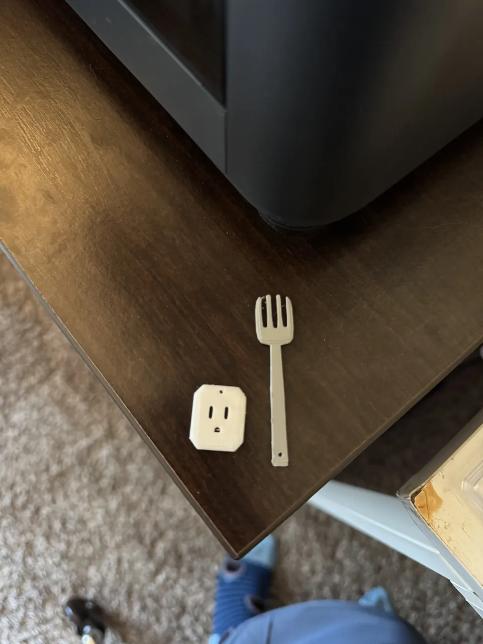 Fork and outlet earrings view 2
