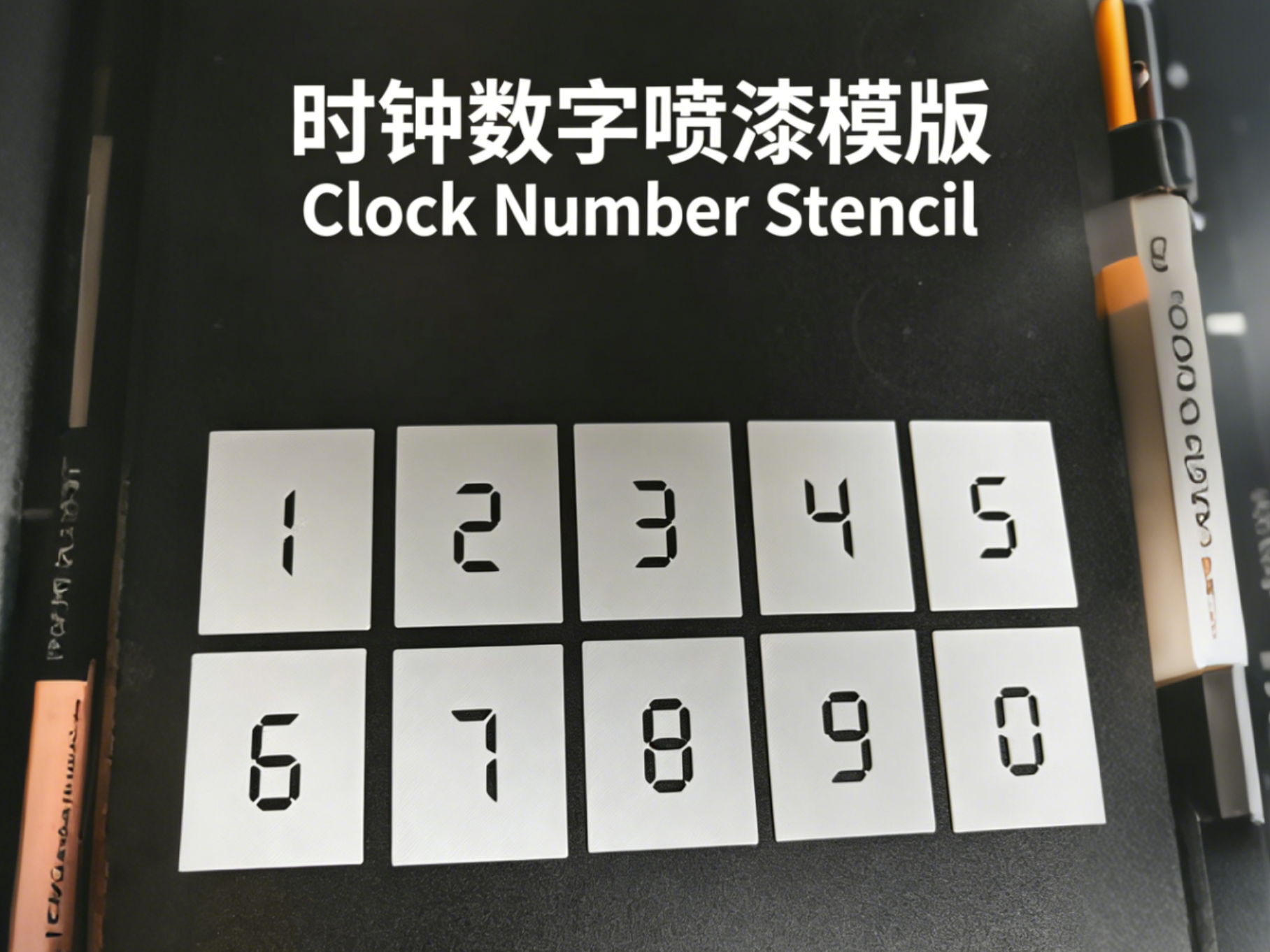 数字时钟喷漆模版