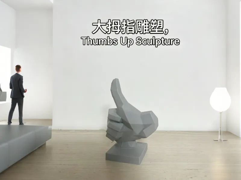 多边形大拇指雕塑