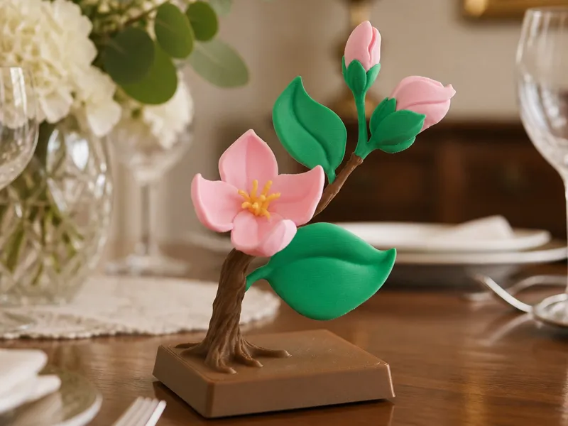 Apple Blossom Sculpture - Pink Flower Branch Decor