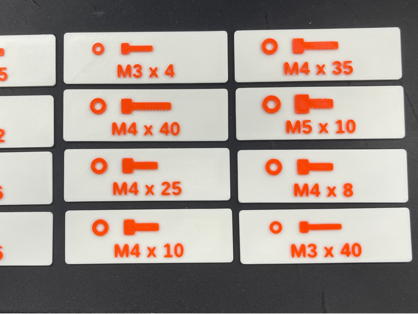 Parametric Bin Label for Metric Bolts and Screws