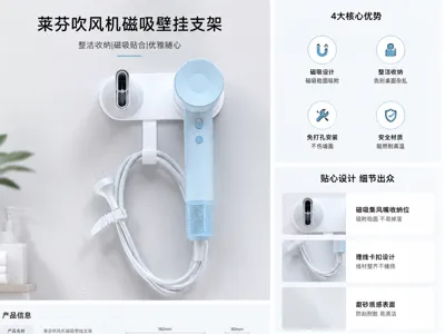Lyfen Hair Dryer Magnetic Wall Mount Bracket