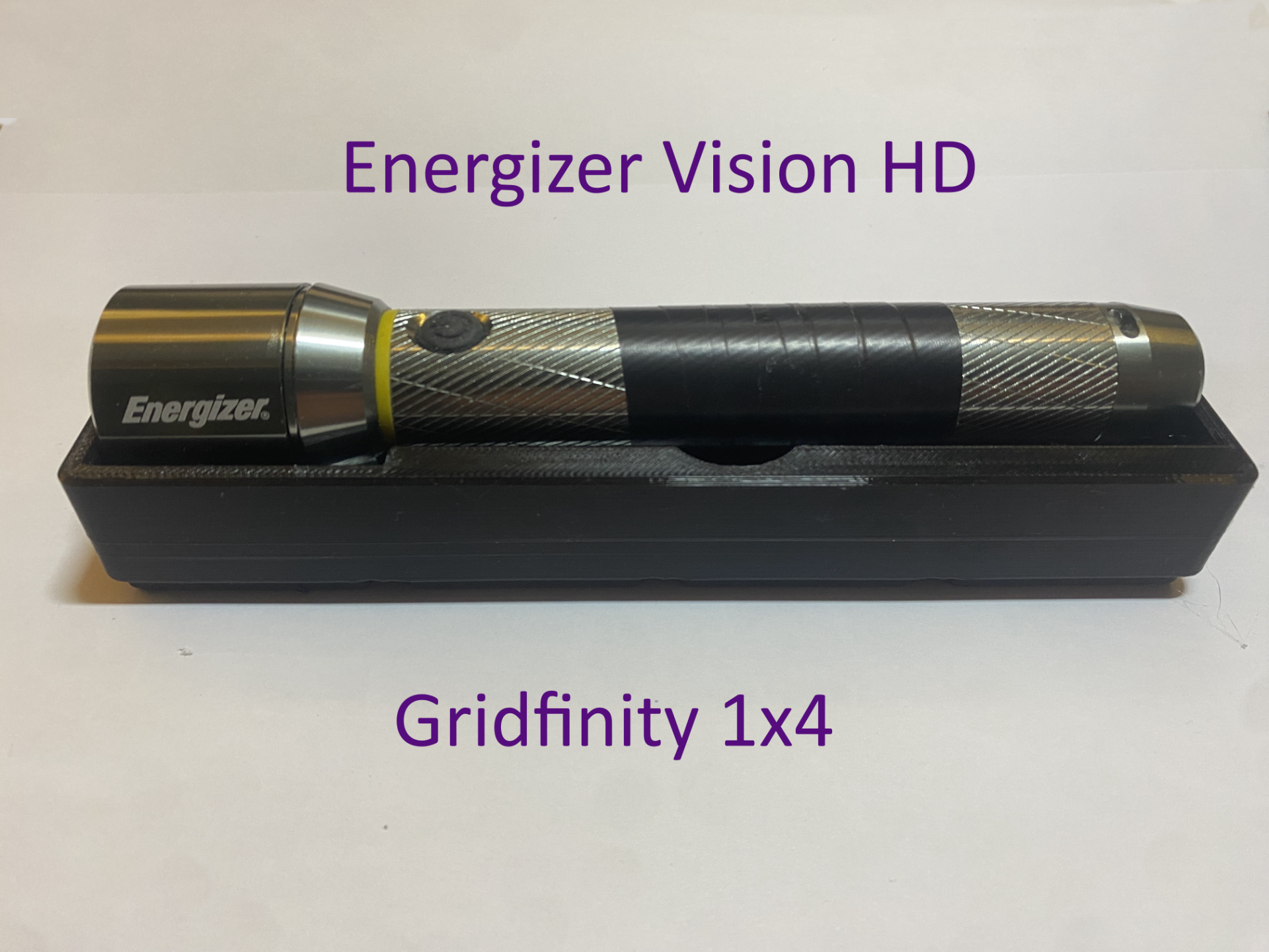 1x4 gridfinity holder for energiser flashlight