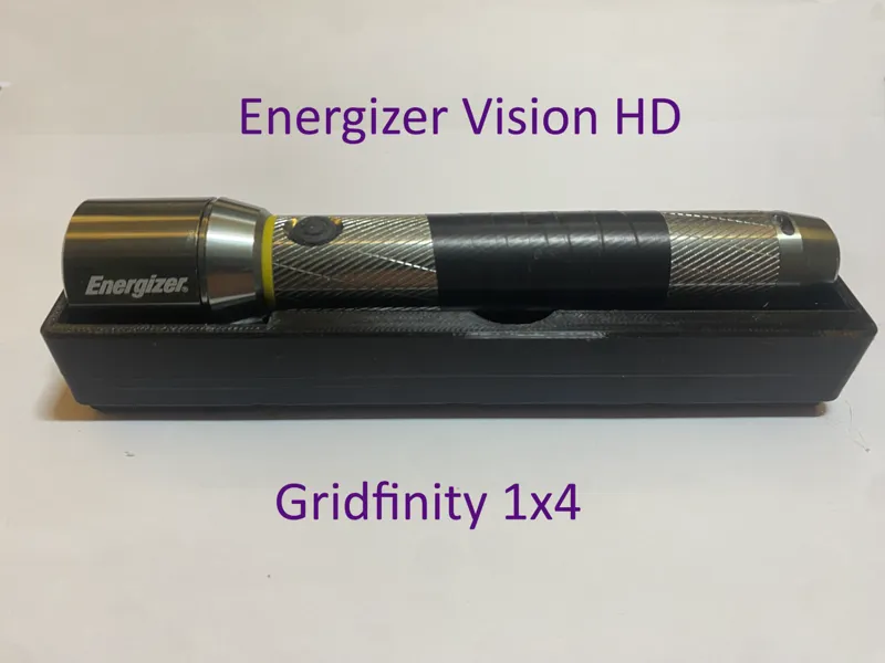 1x4 gridfinity holder for energiser flashlight