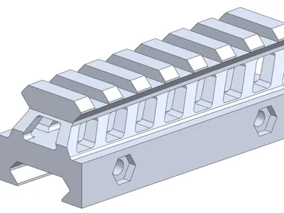 75mm 1-degree cant 20.5mm rise Picatinny rail