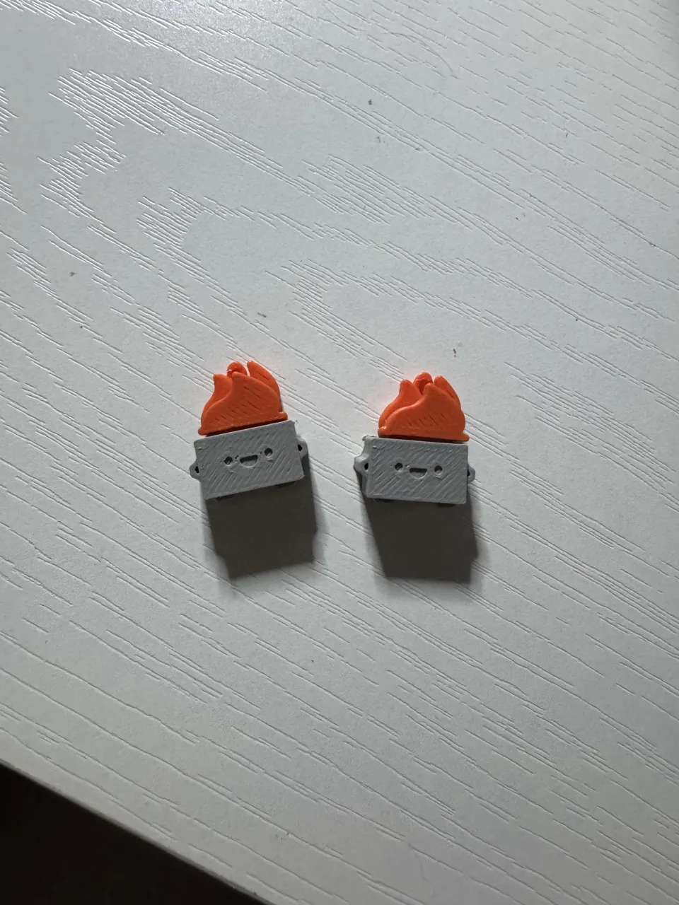 Dumpster Fire earrings view 2