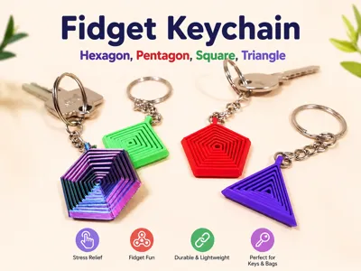 Fidget Keychain (Hexagon,Pentagon,Square,Triangle)