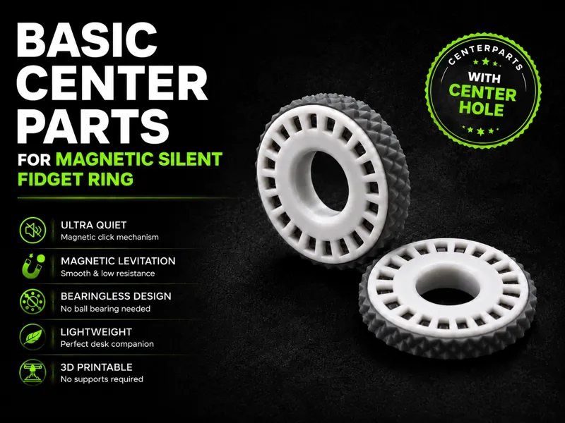 Magnetic Silent Fidget Ring no bearing–Center Hole