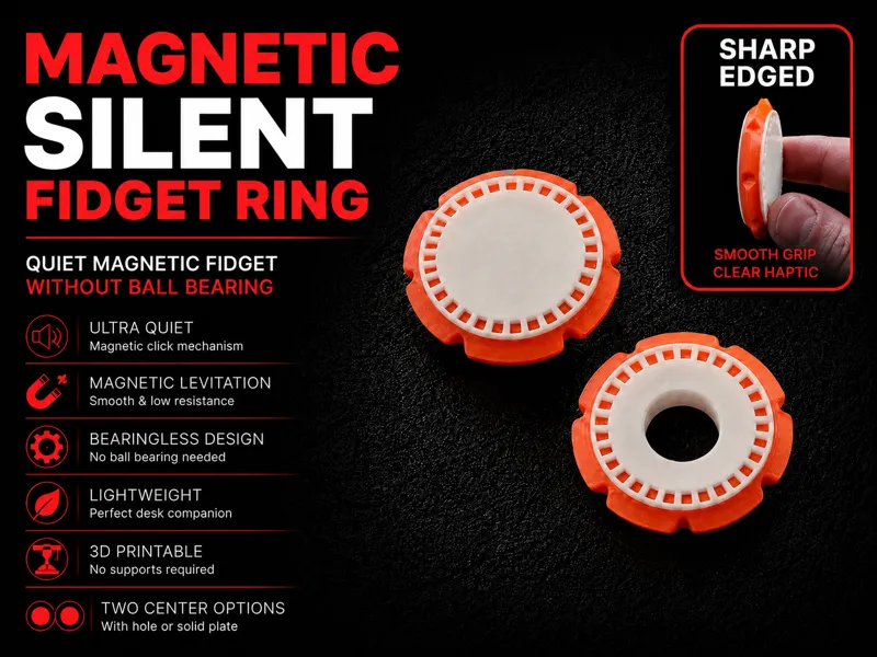 Magnetic Silent Fidget Ring no bearing–Sharp Edged