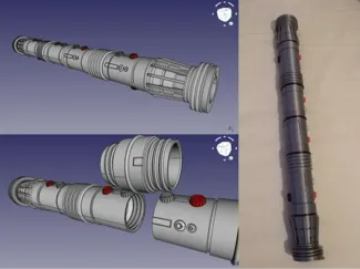 Collapsing Darth Maul (two sided) lightsaber remix