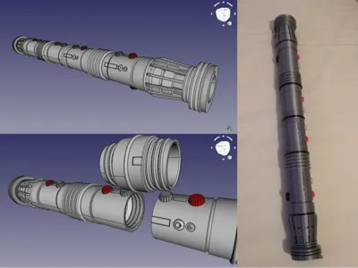 Collapsing Darth Maul (two sided) lightsaber remix