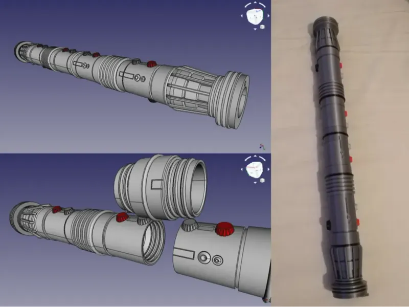 Collapsing Darth Maul (two sided) lightsaber remix