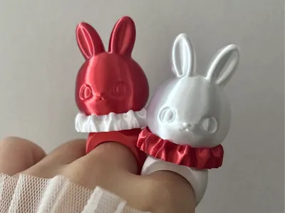 Catta-Bunny Scarf Ring Cute Decorative Jewelry