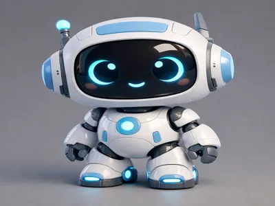 Cute Futuristic Robot Character