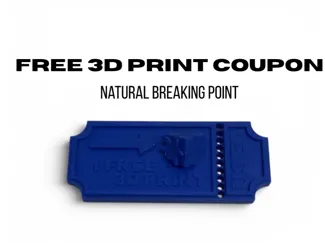 1 free 3D print gift coupon 