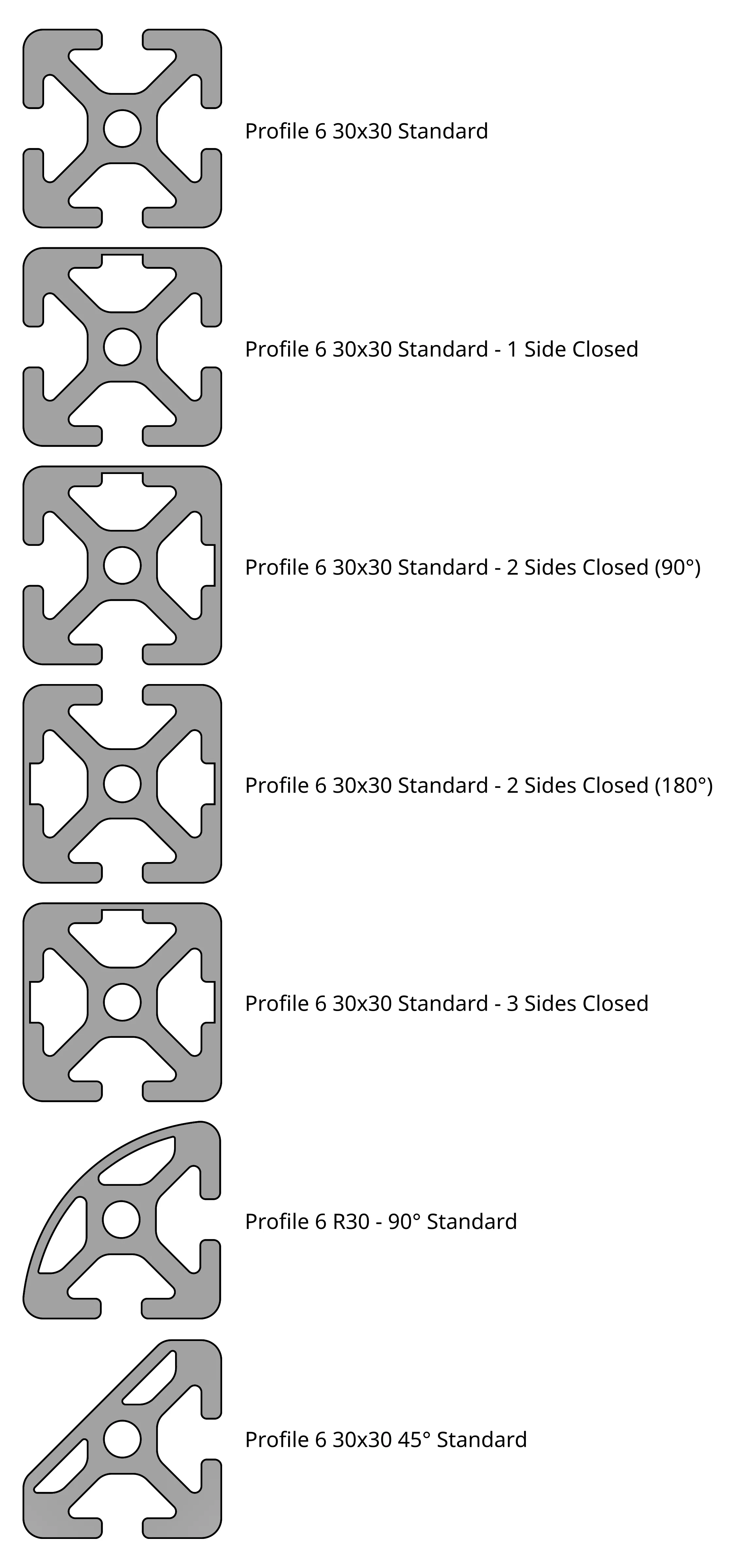 Parametric Profile 6 30x30 Extrusions - Free 3D Print Model - MakerWorld
