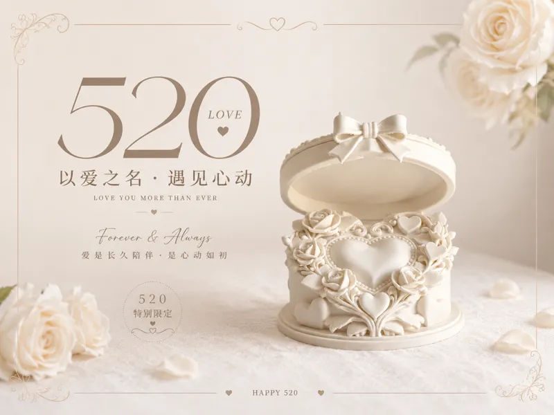520 情人节限定礼物    以爱为名  玫瑰爱心  桌面摆件  小装饰
