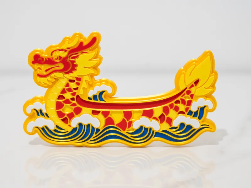 国潮风龙舟冰箱贴