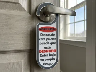 Colgador de Puerta – Advertencia Divertida
